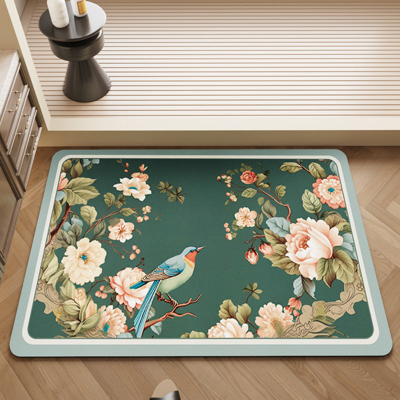 Floral Design Kitchen Mat Bowlift