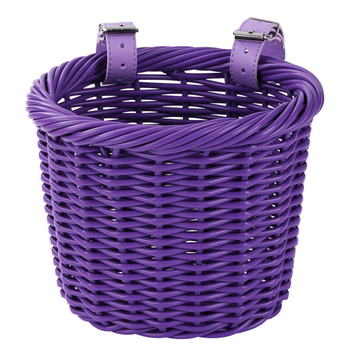 Woven Storage Basket with Adjustable Leather Straps Bowlift