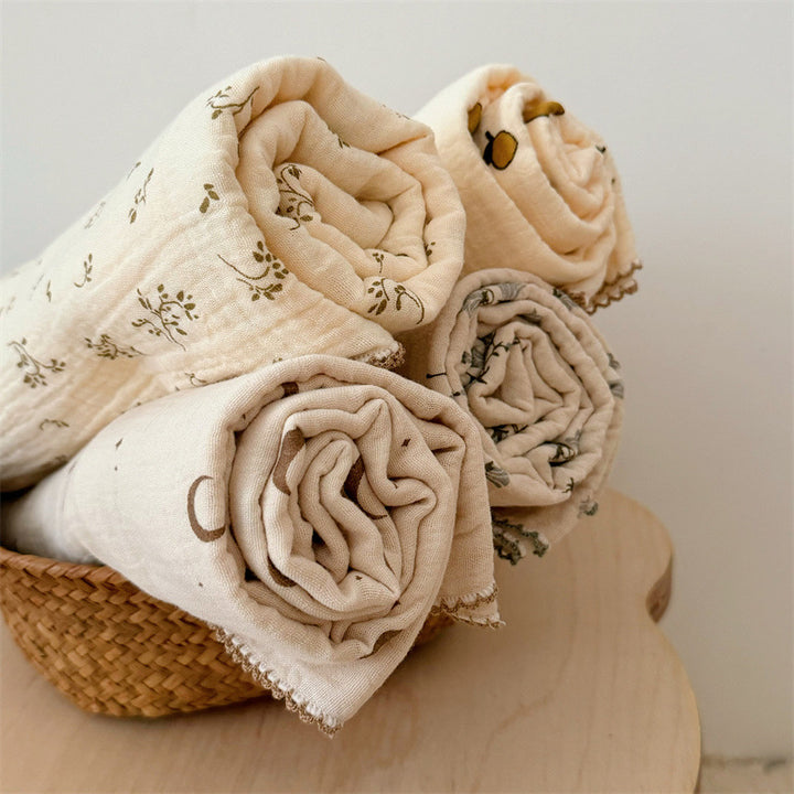 Women's Cozy Cotton Blanket with Floral Design Bowlift