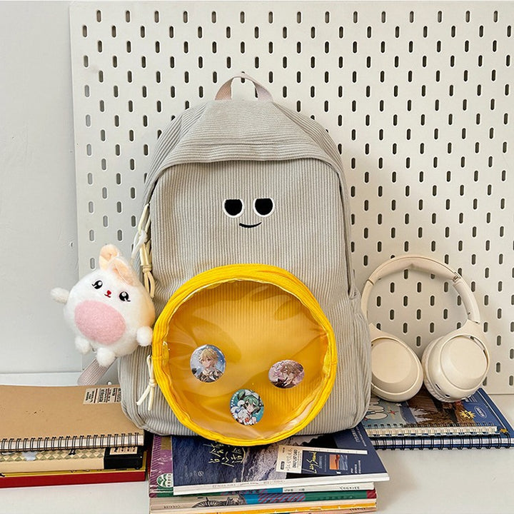 Backpack with Transparent Viewing Window and Animal Pendant Bowlift