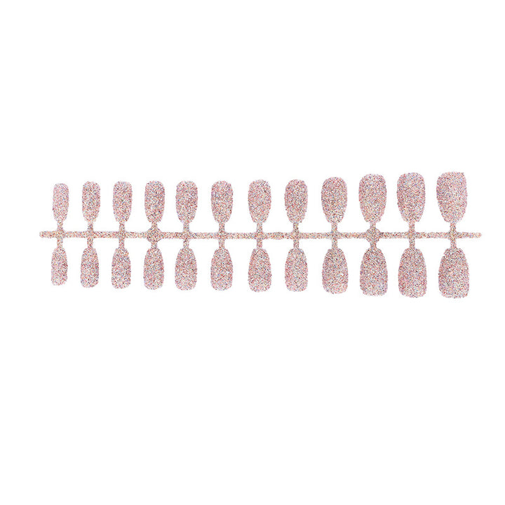 Glamorous artificial nails with sparkling glitter Bowlift