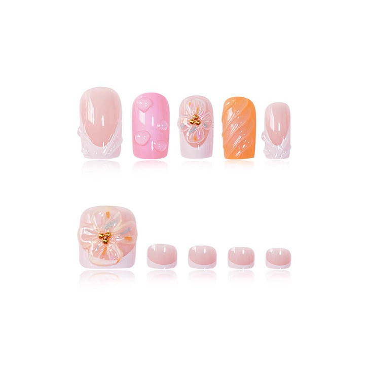 Artistic Floral Nail Enhancement Set Bowlift