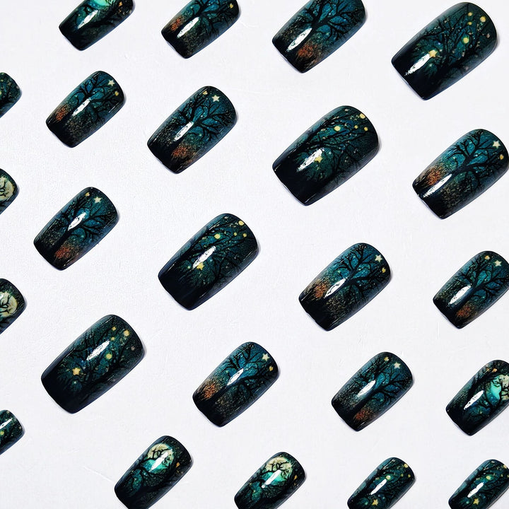 Artistic Night Sky Nail Art Bowlift