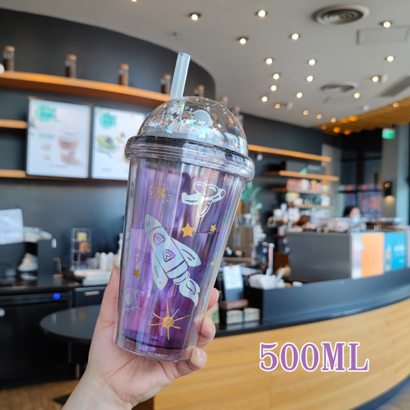 Women Insulated Water Bottle with Creative Astronaut Design Bowlift