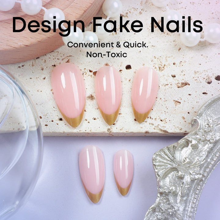Artifice nail set with elegant gold gradient Bowlift
