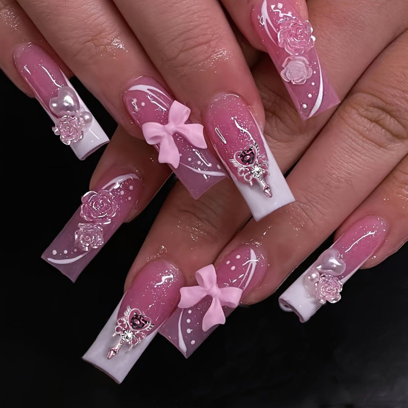 Decorative Luxury Press-On Nail Set Bowlift