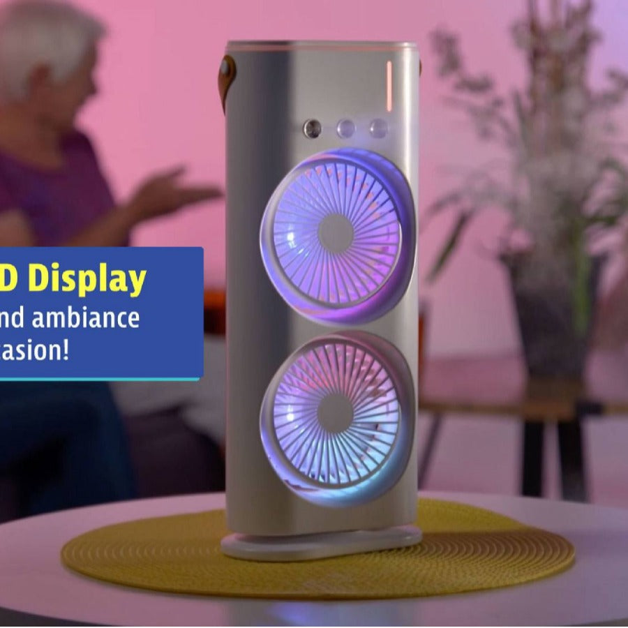 Double-Ended Spray Fan: Portable Air Cooler | Bowlift
