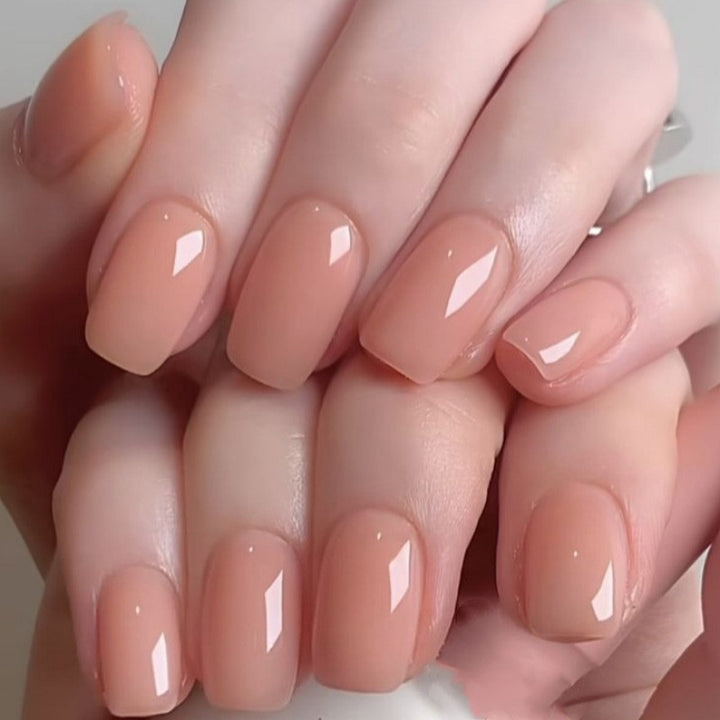 Natural Glossy Press-On Nail Set Bowlift
