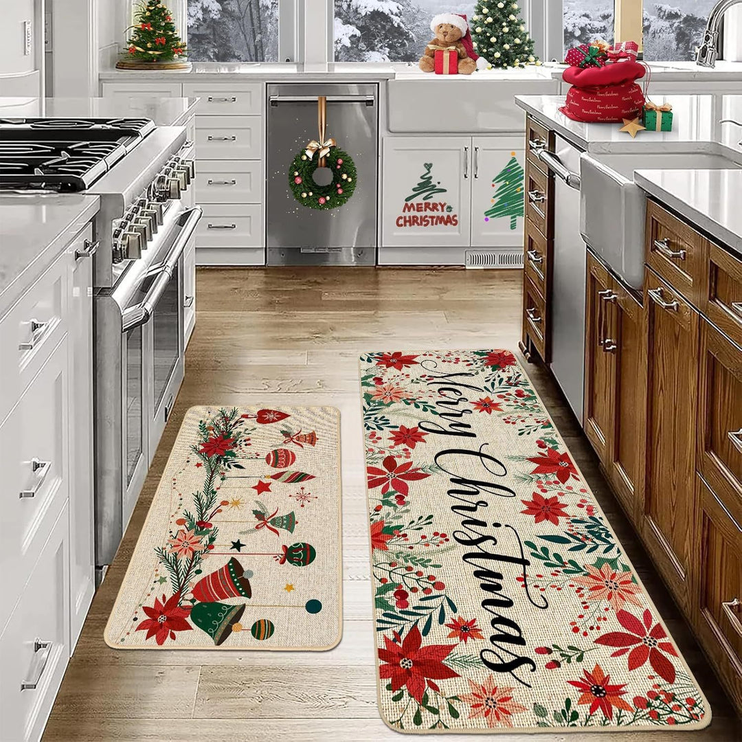 Festive Holiday Kitchen Runner Mat Bowlift