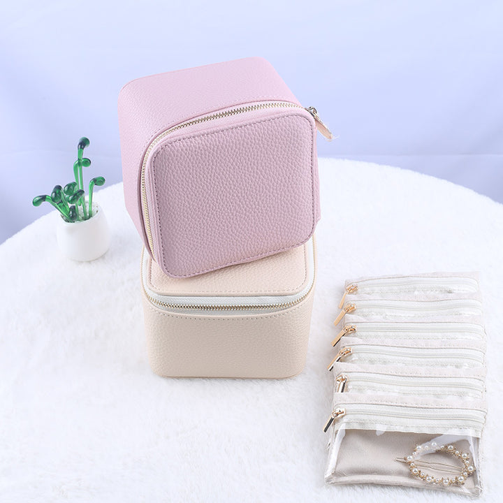 Cosmetic organizer handbag with transparent compartments Bowlift