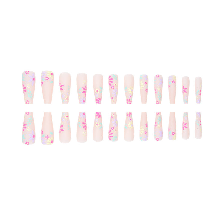 Decorative Floral Press-On Nail Art Bowlift