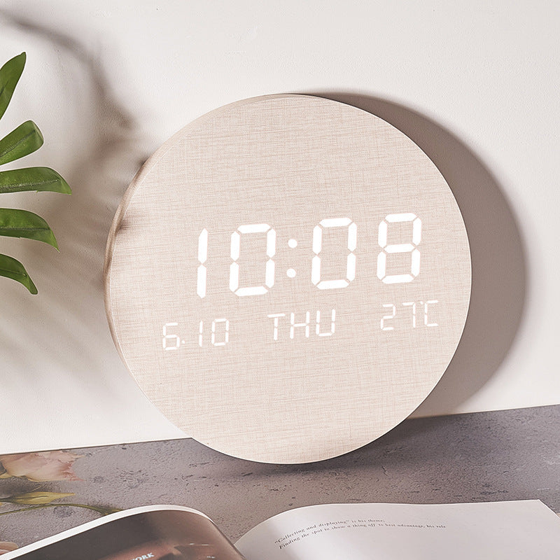 Round Digital Wall Clock with Multifunctional Display Bowlift