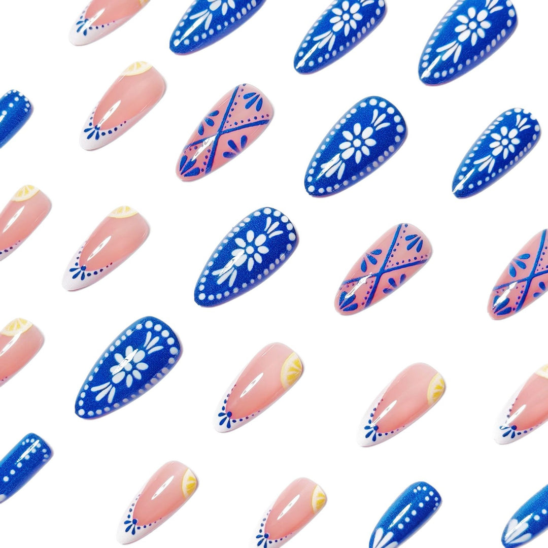 Creative artificial nails with fresh citrus design Bowlift