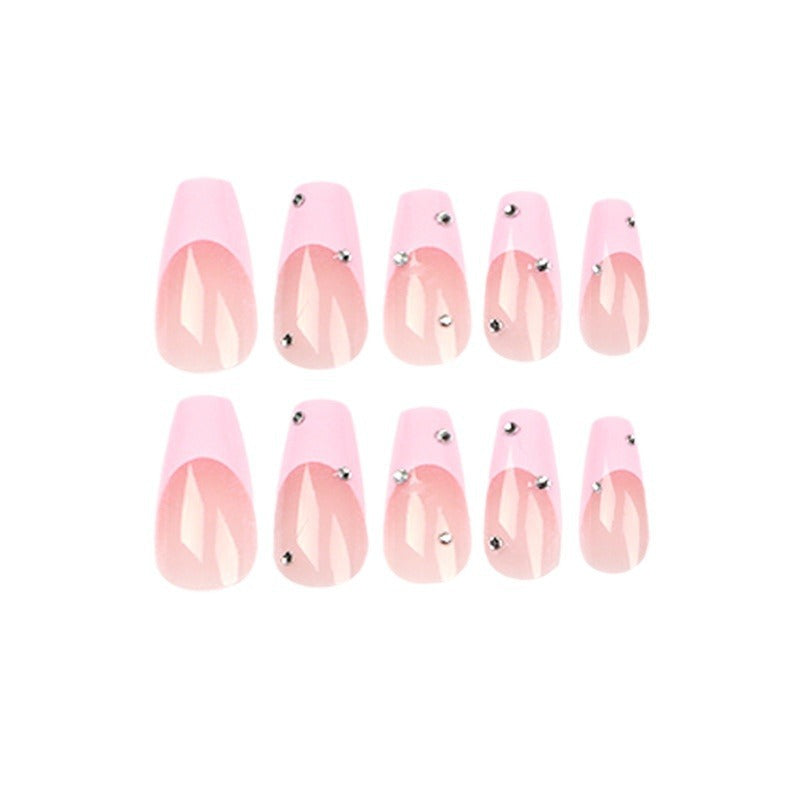 Elegant artificial nails with glitter and ombre effect Bowlift