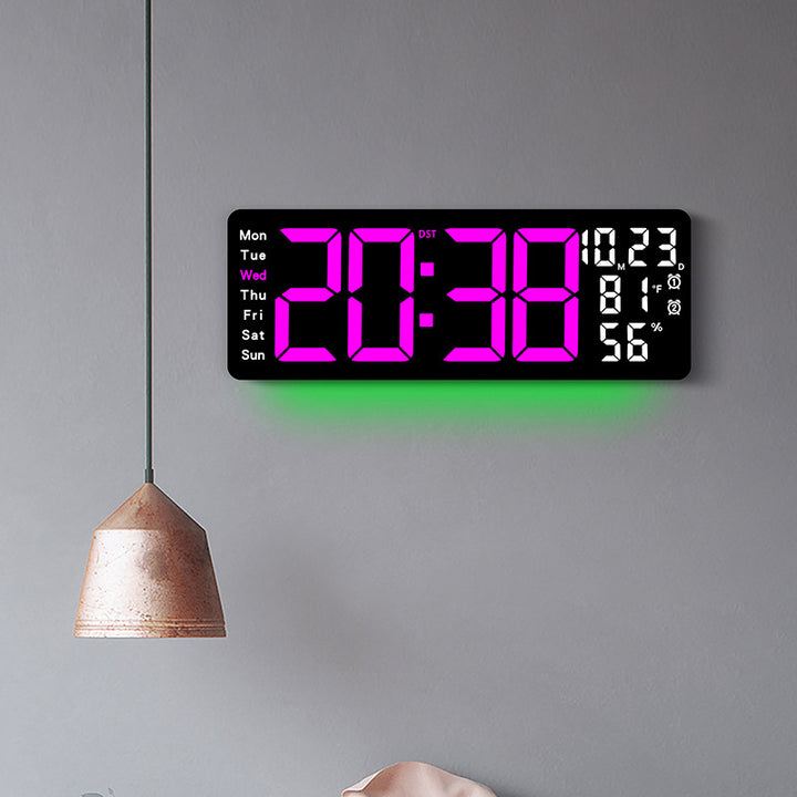 Digital Multi-Function Alarm Clock with Color LED Display Bowlift