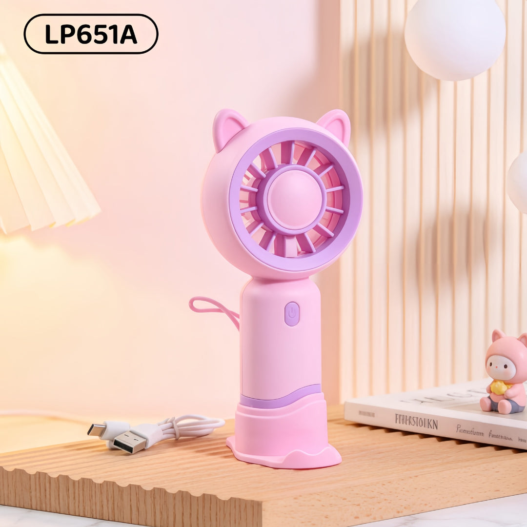 Women Portable Hand Fan with Cute Snail Design Bowlift