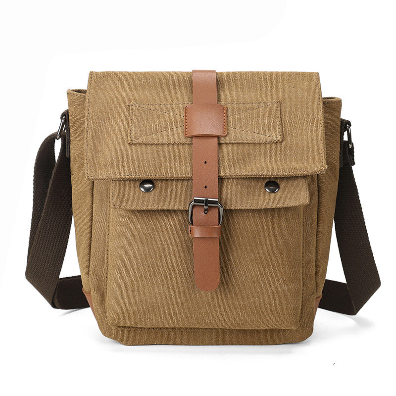 Vintage-Inspired Canvas Messenger Bag Bowlift