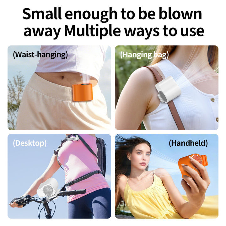 Unisex nan portable clip-on waist cooling fan with LED display Bowlift