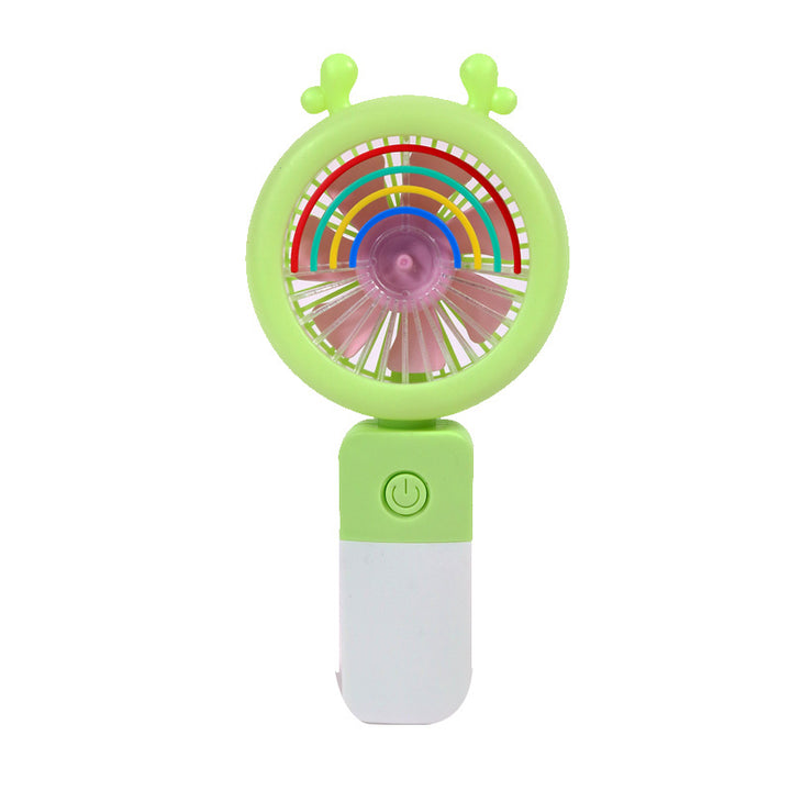 Unisex Portable Hand Fan with Colorful LED Light Effects Bowlift