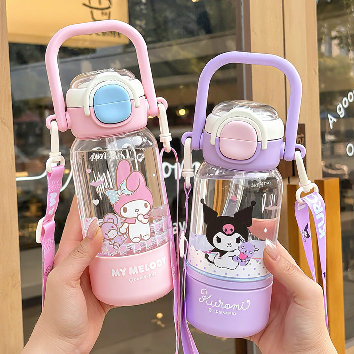 Women’s water bottle with cute animal design and sturdy carrying handle Bowlift