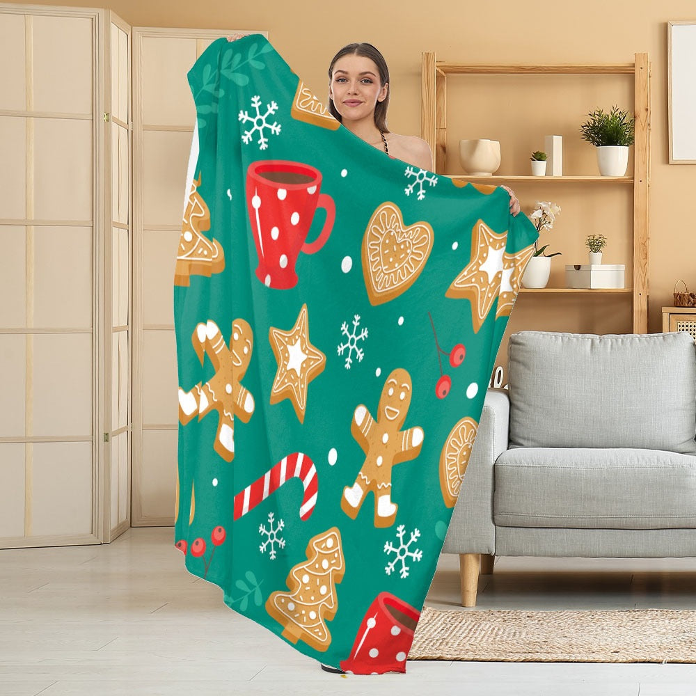 Cozy Halloween-Themed Fleece Blanket
