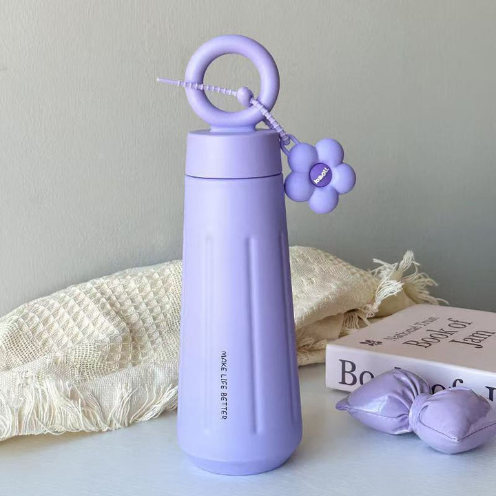 Ladies stylish water bottle with practical carry handle Bowlift