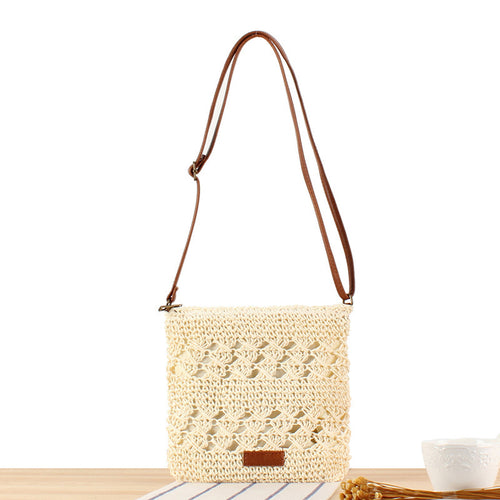 Handbag Made of Braided Natural Material with Adjustable Shoulder Strap Bowlift