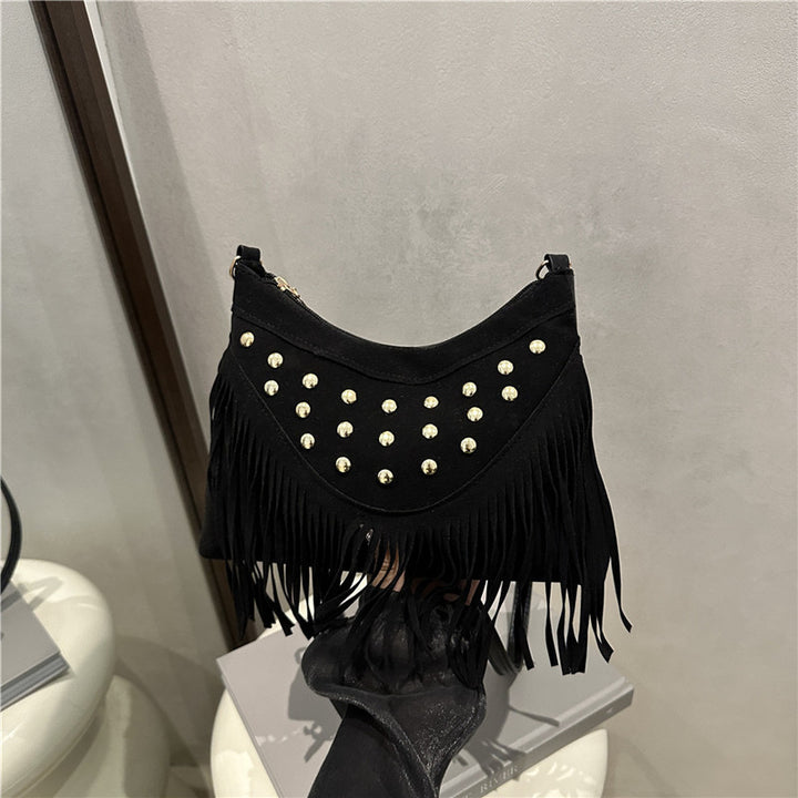 Bohemian Fringe Detail Crossbody Bag Bowlift