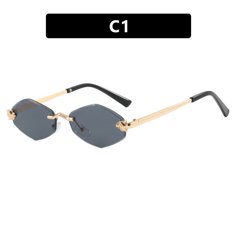 Women's geometric sunglasses with double metal frame and protective lenses Bowlift