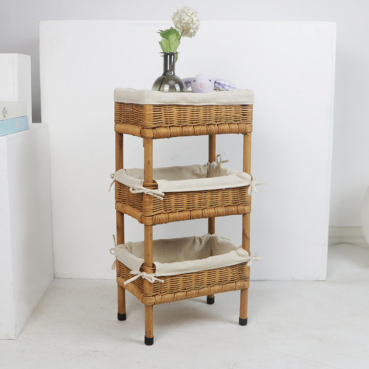 Versatile shelf cart with woven baskets Bowlift