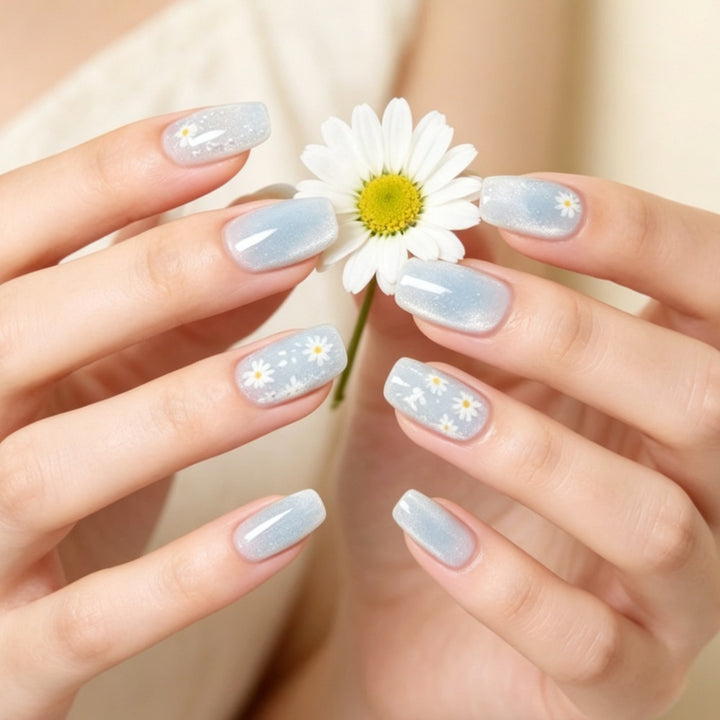 Artistic Floral Print Press-On Nail Set Bowlift