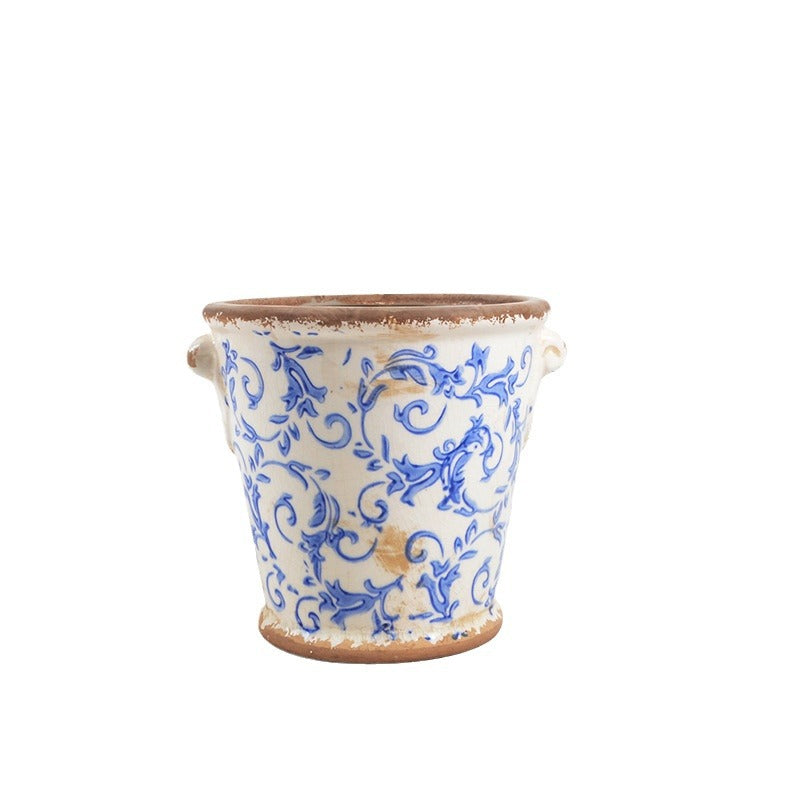Decorative flower pot with floral embellishments Bowlift