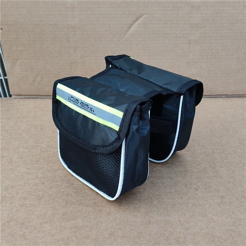 double bicycle saddle pannier bag with reflective strip water-resistant Oxford fabric Bowlift