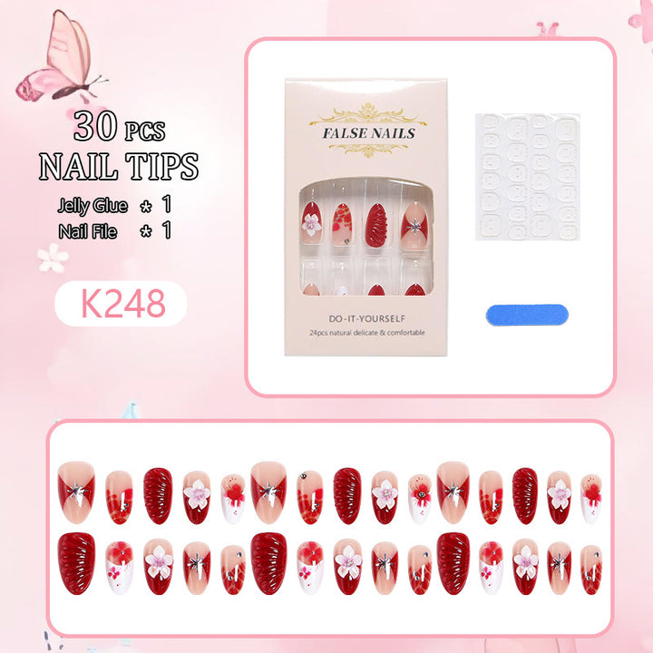 Luxury designed artificial nails with flower accents Bowlift
