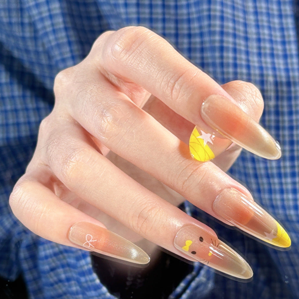 Creative Themed Long Stiletto Press-On Nails Bowlift