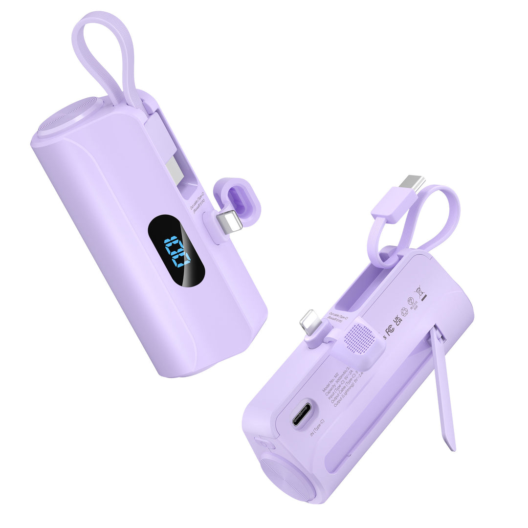 Compact power bank with integrated LED light Bowlift