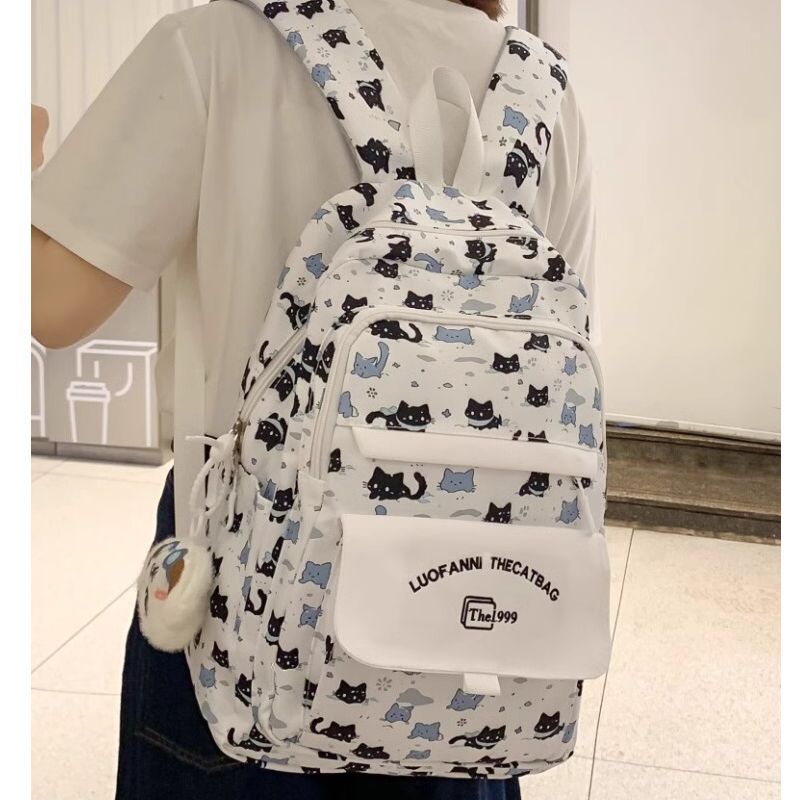 Playful Cat-Themed Backpack Bowlift