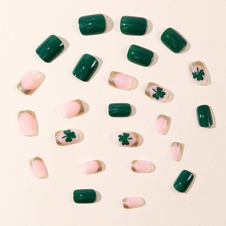 Festive Shamrock-Themed Nail Art Extensions Bowlift