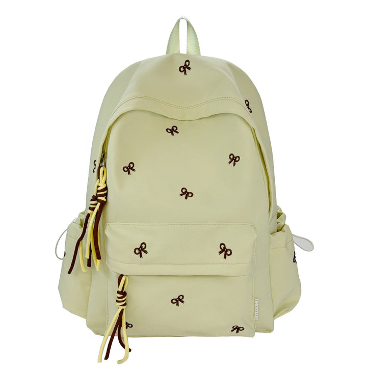 Backpack with Charming Bow Design and Practical Compartments Bowlift