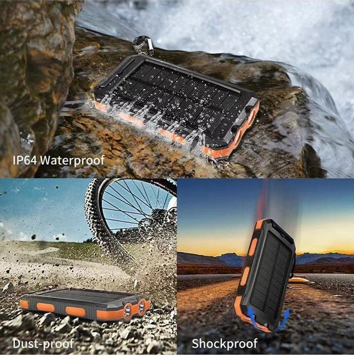 Solar-powered power bank with LED lighting and integrated compass Bowlift