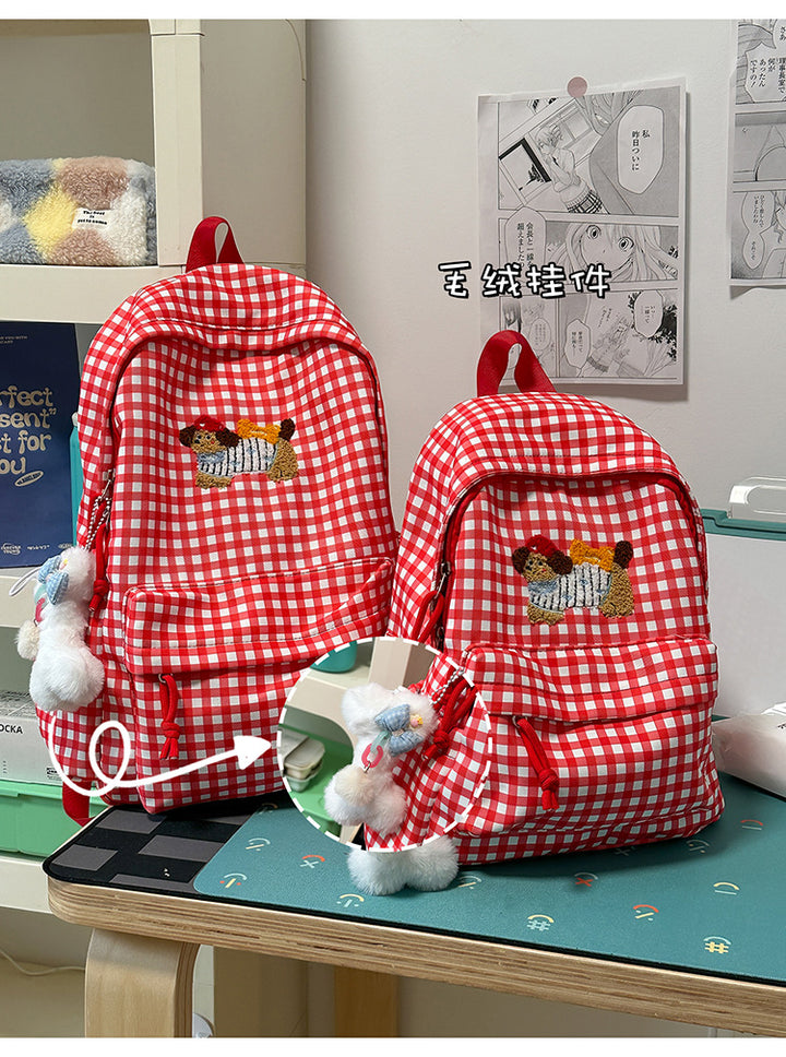 Cute Dog Embroidered Backpack