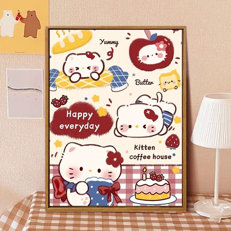 Hello Kitty-Inspired Cartoon Wall Art Print Bowlift