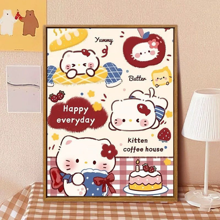 Hello Kitty-Inspired Cartoon Wall Art Print Bowlift
