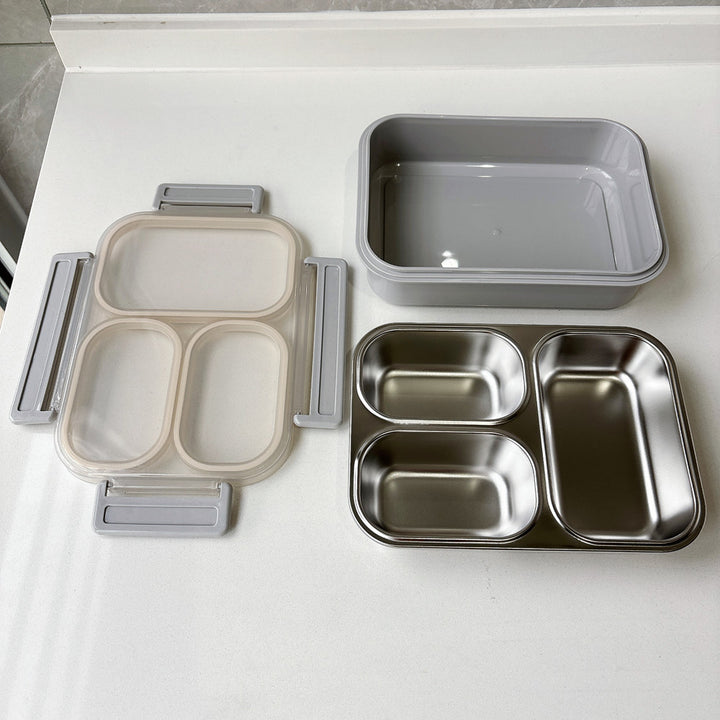 Three-Compartment Stainless Steel Bento Lunchbox Bowlift
