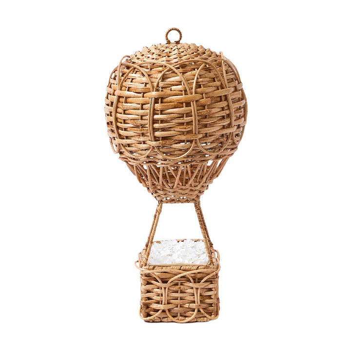 Handwoven storage basket in hot air balloon design Bowlift