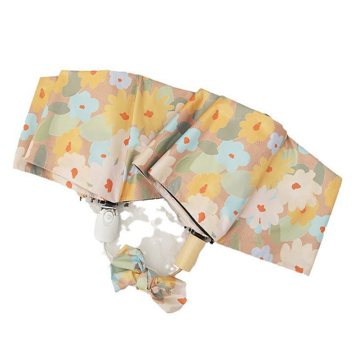 Ladies folding umbrella with creative floral pattern and automatic opening mechanism Bowlift