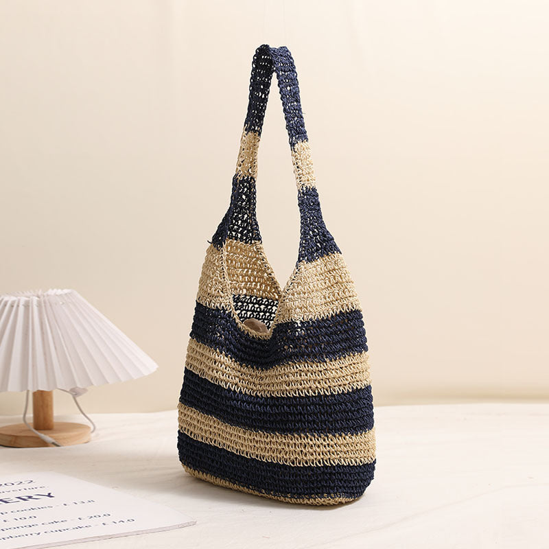 Casual Tote Bag in Striped Design Bowlift