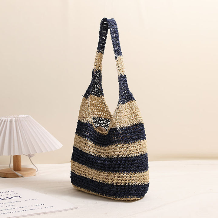 Casual Tote Bag in Striped Design Bowlift