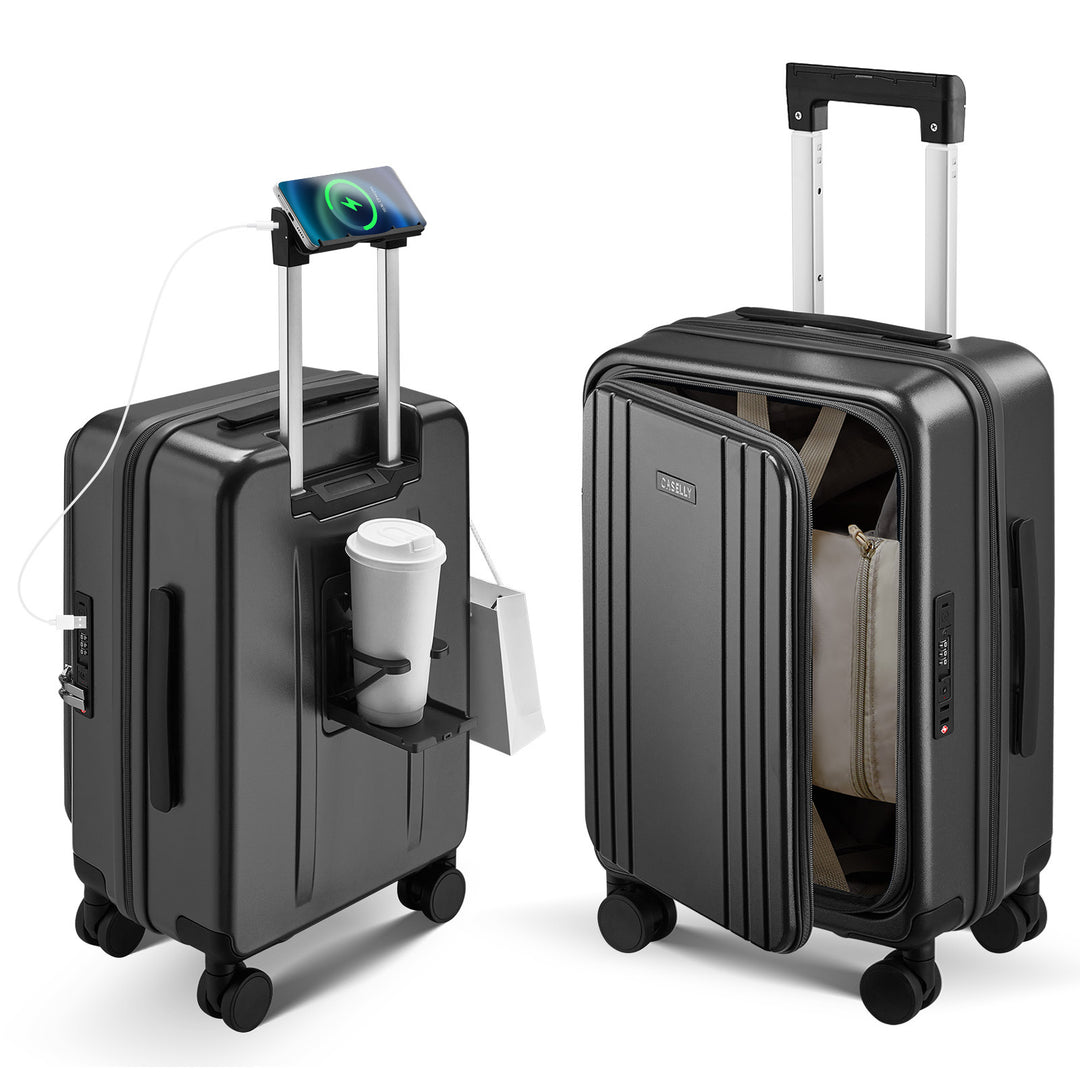 Unisex Smart Hard Shell Trolley Suitcase Bowlift