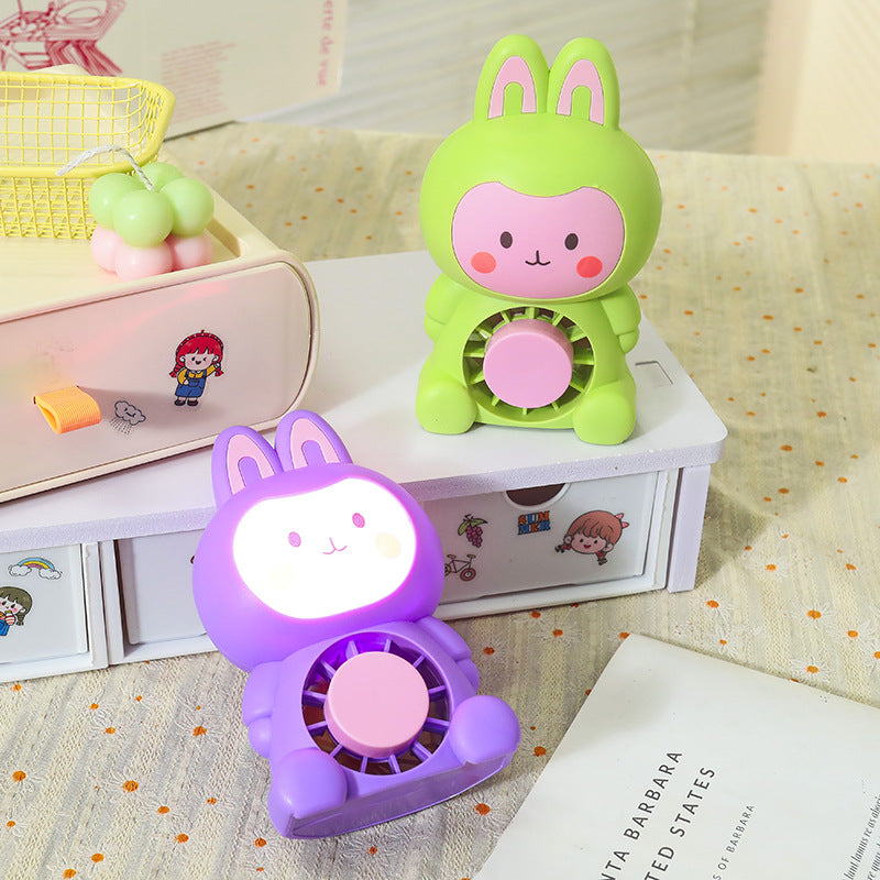 Ladies Portable Mini Fan in Playful Bunny Design Bowlift